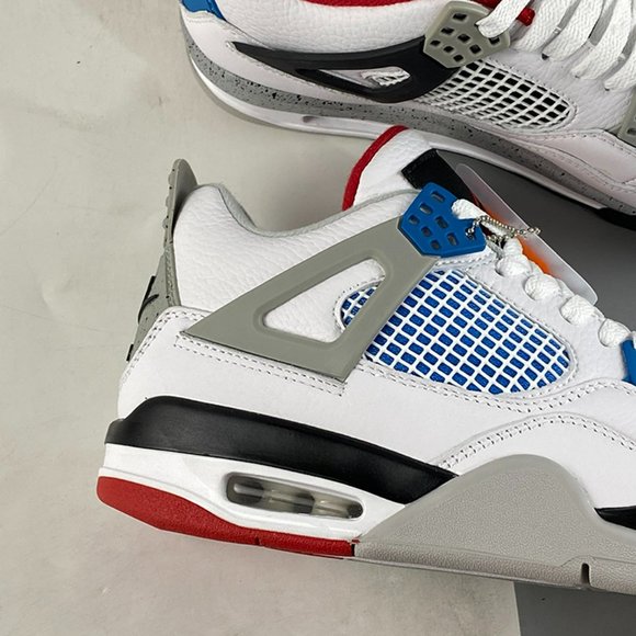 Air Jordan 4 Retro White and Blue Sneakers - Picture 5 of 10